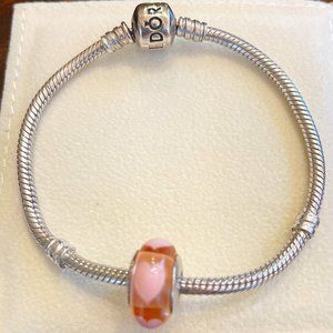 Pink Murano glass Pandora charm